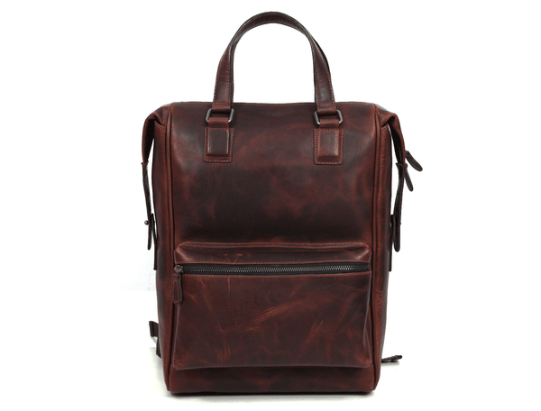 Oakland Leather Backpack - Walnut Brown - Aaron Leather Goods
