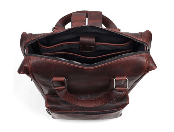 Oakland Leather Backpack - Walnut Brown - Aaron Leather Goods