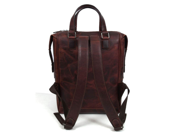 Oakland Leather Backpack - Walnut Brown - Aaron Leather Goods