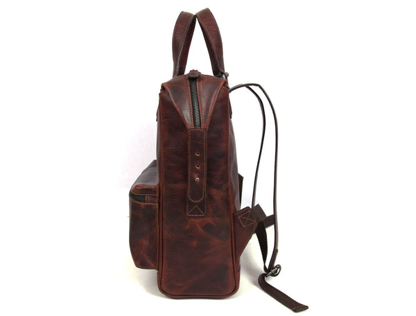 Oakland Leather Backpack - Walnut Brown - Aaron Leather Goods