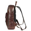 Handcrafted Brown Full-Grain Leather Backpack with Front Buckle Pocket – Vintage Travel Bag by Aaron Leather Goods