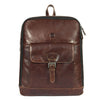 Handcrafted Brown Full-Grain Leather Backpack with Front Buckle Pocket – Vintage Travel Bag by Aaron Leather Goods