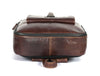 Handcrafted Brown Full-Grain Leather Backpack with Front Buckle Pocket – Vintage Travel Bag by Aaron Leather Goods