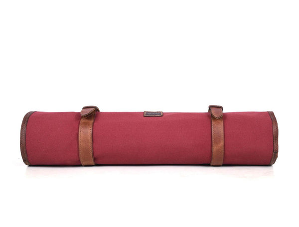 Malaga Canvas Knife Roll - Carmine - Aaron Leather Goods