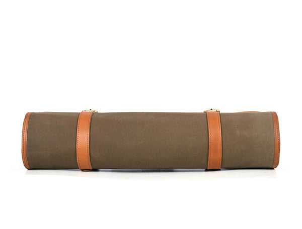 Malaga Canvas Knife Roll & Bag Combo - Moss Green - Aaron Leather Goods