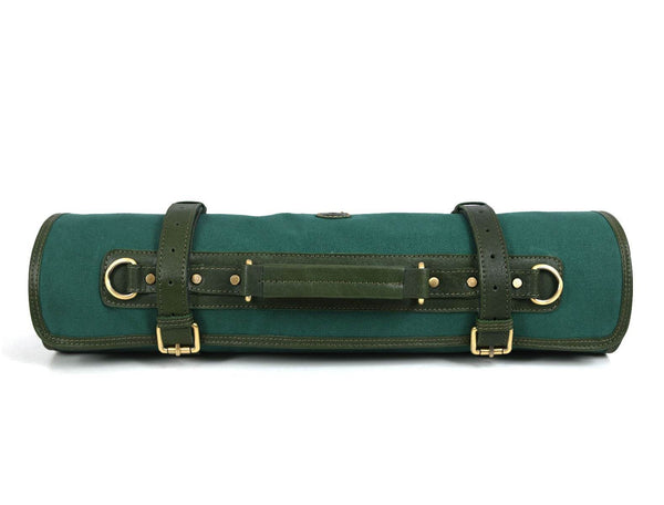 Malaga Canvas Knife Roll - Pine Green - Aaron Leather Goods