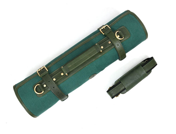 Malaga Canvas Knife Roll - Pine Green - Aaron Leather Goods
