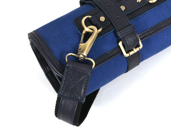 Malaga Canvas Knife Roll - Cobalt - Aaron Leather Goods