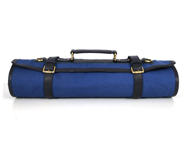Malaga Canvas Knife Roll - Cobalt - Aaron Leather Goods