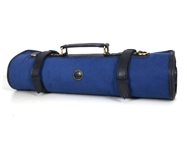 Malaga Canvas Knife Roll - Cobalt - Aaron Leather Goods