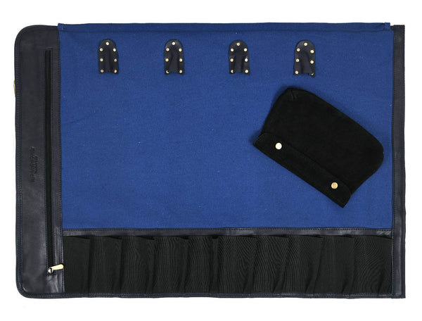 Malaga Canvas Knife Roll - Cobalt - Aaron Leather Goods