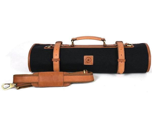 Malaga Canvas Knife Roll - Raven Black - Aaron Leather Goods
