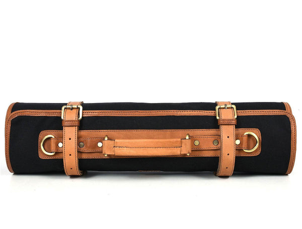 Malaga Canvas Knife Roll - Raven Black - Aaron Leather Goods