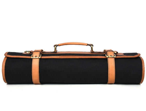 Malaga Canvas Knife Roll - Raven Black - Aaron Leather Goods