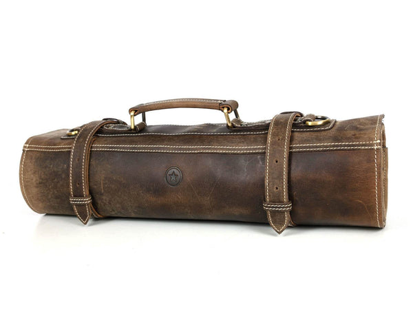Tuscania Leather Knife Roll - Cedar - Aaron Leather Goods