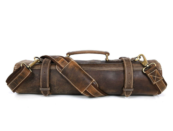 Tuscania Leather Knife Roll - Cedar - Aaron Leather Goods