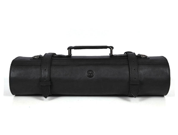 Tuscania Leather Knife Roll - Black - Aaron Leather Goods