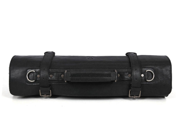 Tuscania Leather Knife Roll - Black - Aaron Leather Goods