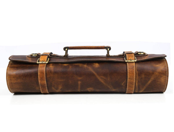 Tuscania Leather Knife Roll - Crunchy - Aaron Leather Goods
