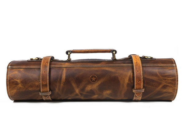 Tuscania Leather Knife Roll - Crunchy - Aaron Leather Goods