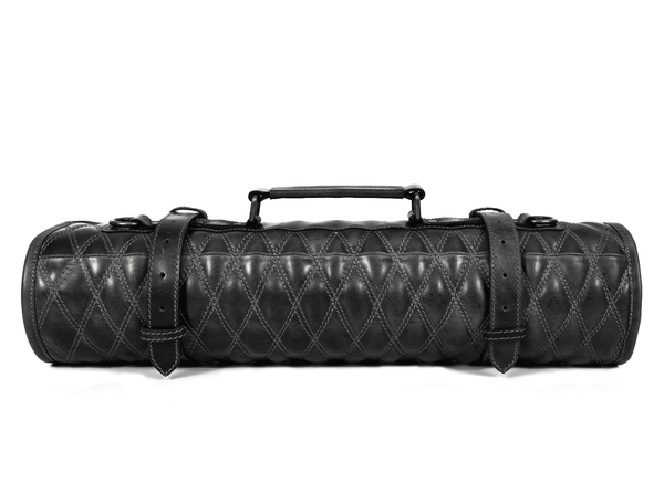 Arctic Blade Quilted Leather Knife Roll -Black - Aaron Leather Goods