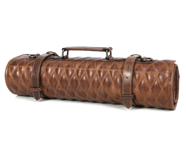 Arctic Blade Quilted Leather Knife Roll - Sienna - Aaron Leather Goods