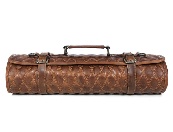 Arctic Blade Quilted Leather Knife Roll - Sienna - Aaron Leather Goods