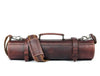 Tuscania Leather Knife Roll & Bag Combo - Walnut Brown - Aaron Leather Goods