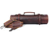 Tuscania Leather Knife Roll & Bag Combo - Walnut Brown - Aaron Leather Goods