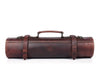 Tuscania Leather Knife Roll & Bag Combo - Walnut Brown - Aaron Leather Goods