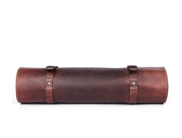 Tuscania Leather Knife Roll & Bag Combo - Walnut Brown - Aaron Leather Goods