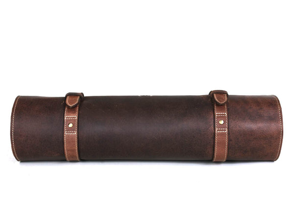 Tuscania Leather Knife Roll - Hickory Brown - Aaron Leather Goods