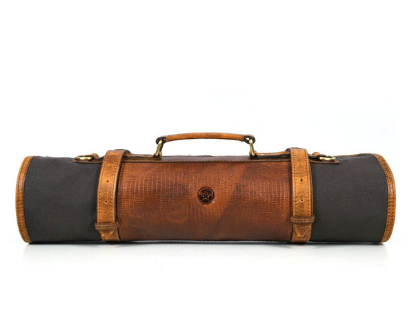 Marchena Canvas Knife Roll - Grey - Aaron Leather Goods