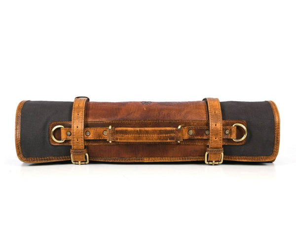 Marchena Canvas Knife Roll - Grey - Aaron Leather Goods