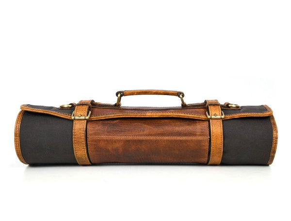 Marchena Canvas Knife Roll - Grey - Aaron Leather Goods