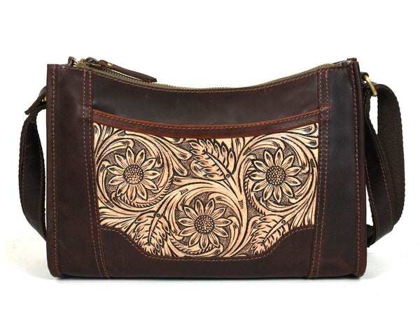 Madison Ladies Handmade Bag - Dark Brown - Aaron Leather Goods