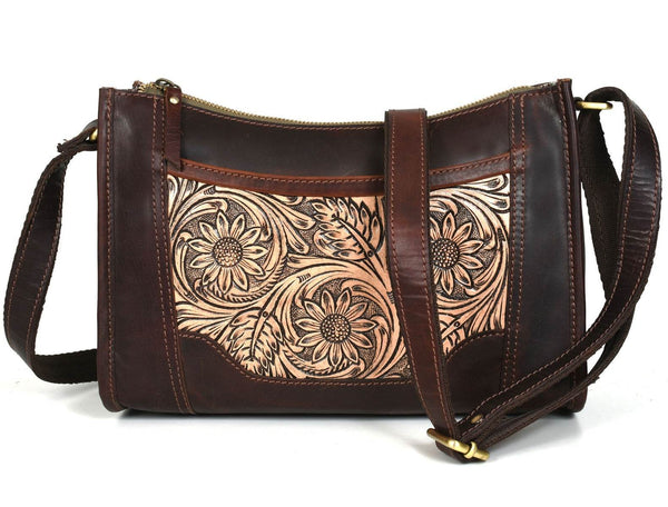 Madison Ladies Handmade Bag - Dark Brown - Aaron Leather Goods
