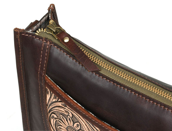 Madison Ladies Handmade Bag - Dark Brown - Aaron Leather Goods