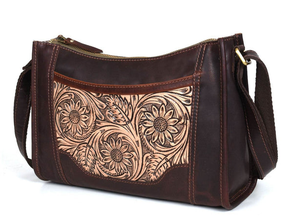 Madison Ladies Handmade Bag - Dark Brown - Aaron Leather Goods