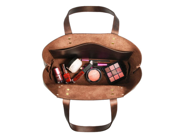 Charlotte Travel Tote Bag Combo - Walnut Brown - Aaron Leather Goods