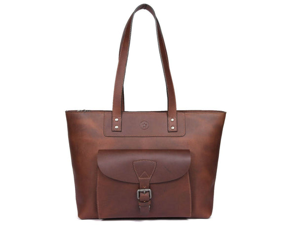 Velour Leather Tote Bag - Aaron Leather Goods