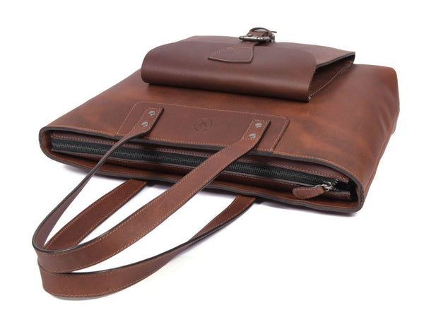 Velour Leather Tote Bag - Aaron Leather Goods