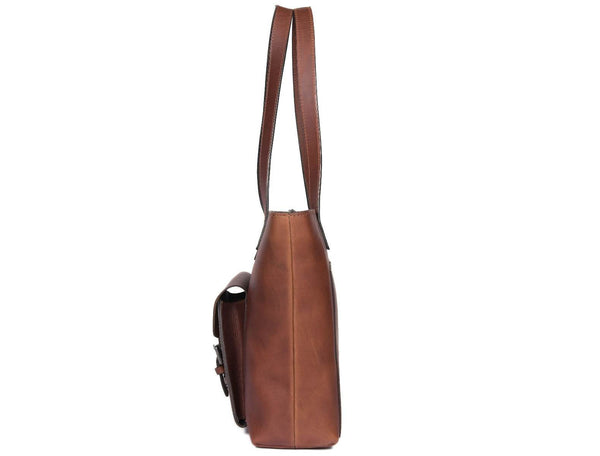 Velour Leather Tote Bag - Aaron Leather Goods