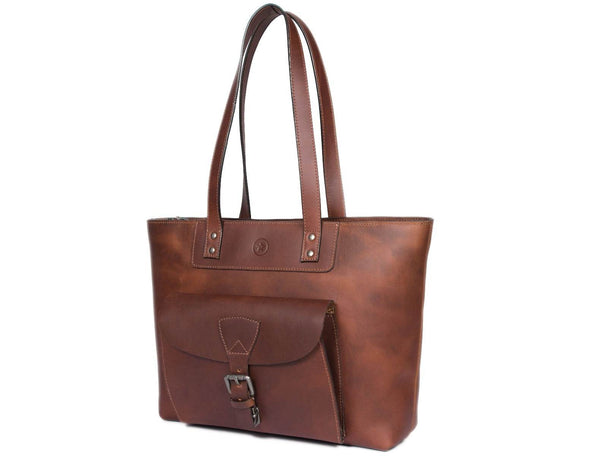 Velour Leather Tote Bag - Aaron Leather Goods