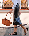 Ajo Leather Tote Bag - Caramel Brown - Aaron Leather Goods