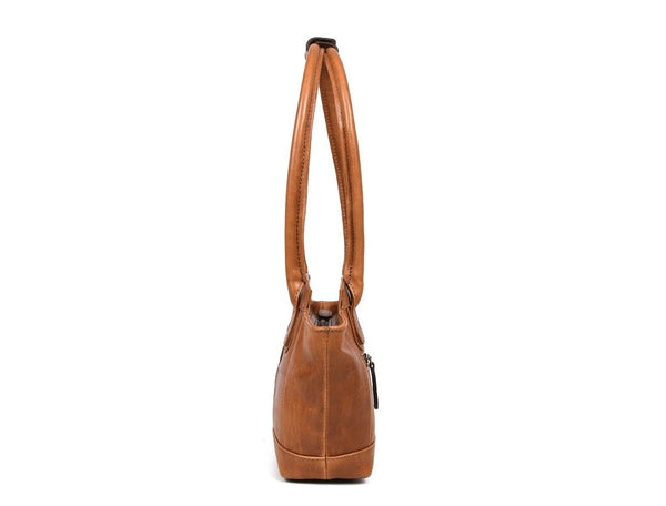 Ajo Leather Tote Bag - Caramel Brown - Aaron Leather Goods