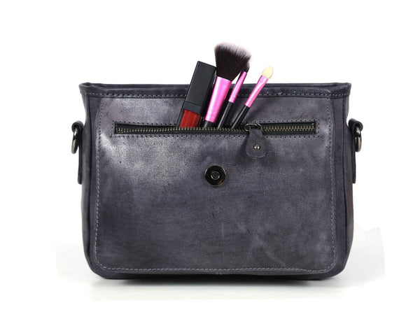 Caravaca Leather Crossbody Bag - Spruce Blue - Aaron Leather Goods