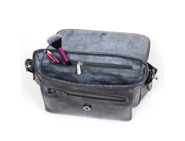 Caravaca Leather Crossbody Bag - Spruce Blue - Aaron Leather Goods