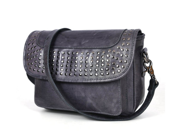 Caravaca Leather Crossbody Bag - Spruce Blue - Aaron Leather Goods