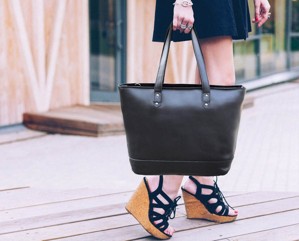 Mieres Travel Tote Bag – Raven - Aaron Leather Goods